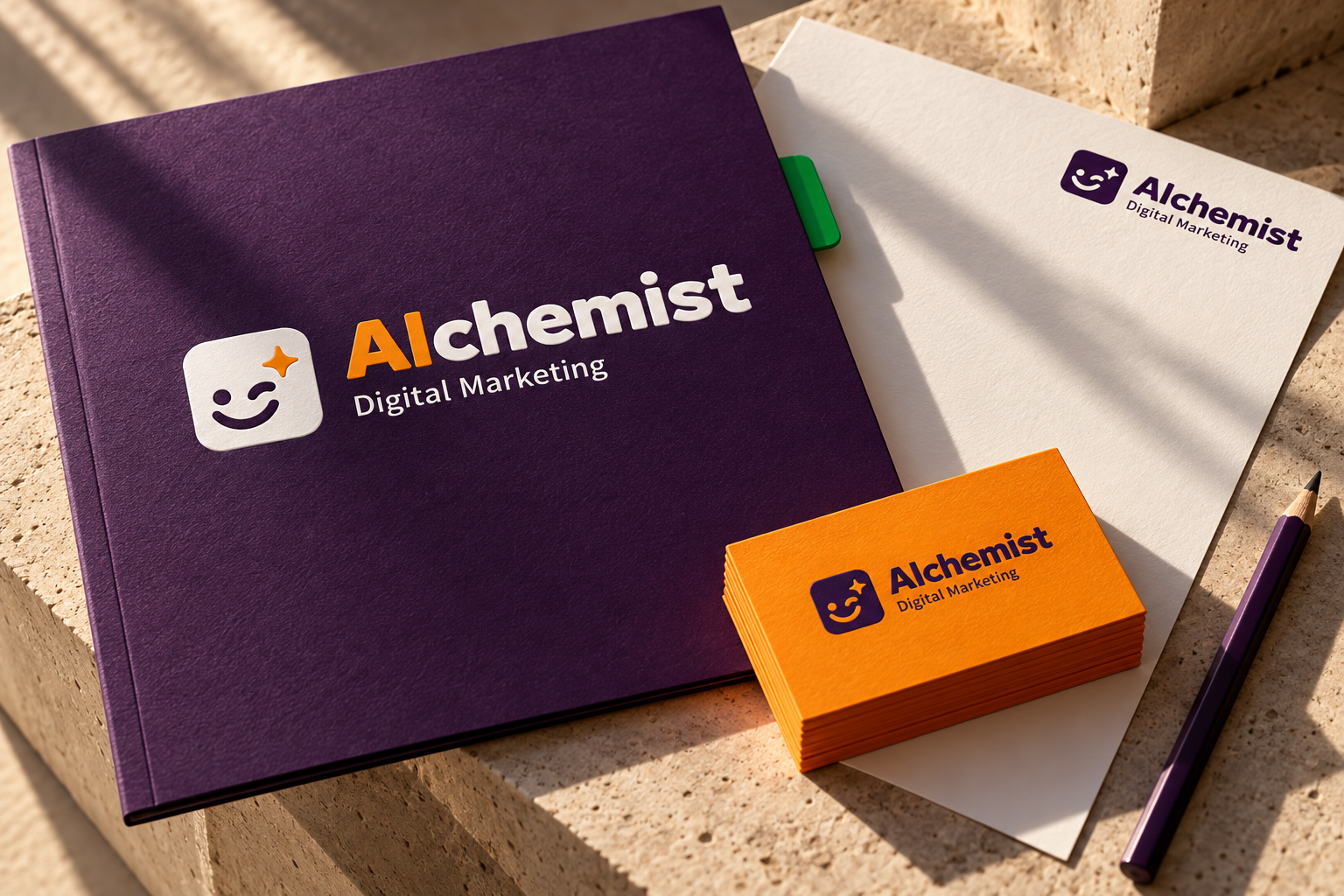 AIchemist stationery brand application concept